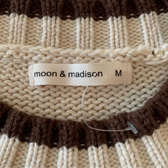 moon & madison Cream Sweater with Brown Trim and 'WHISKEY WEATHER' Text - Picture 3 of 4
